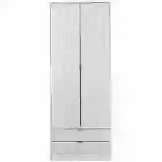 Diamond 2 Door 2 Drawer Wardrobe In White,Pink,Blue,Grey Or Bardolino